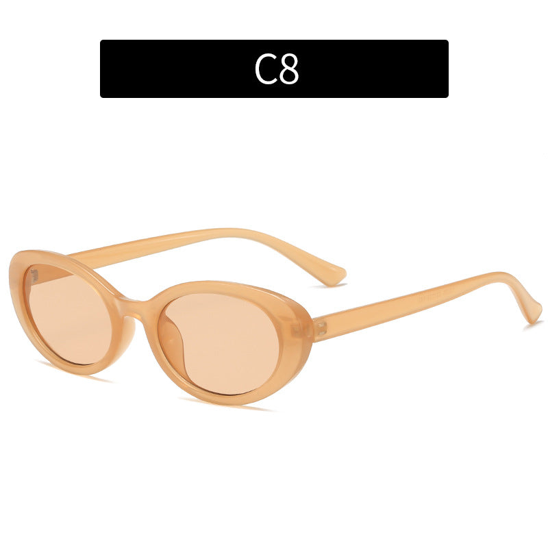 Wholesale PC Small Oval Cat Eye Men's and Women's Sunglasses